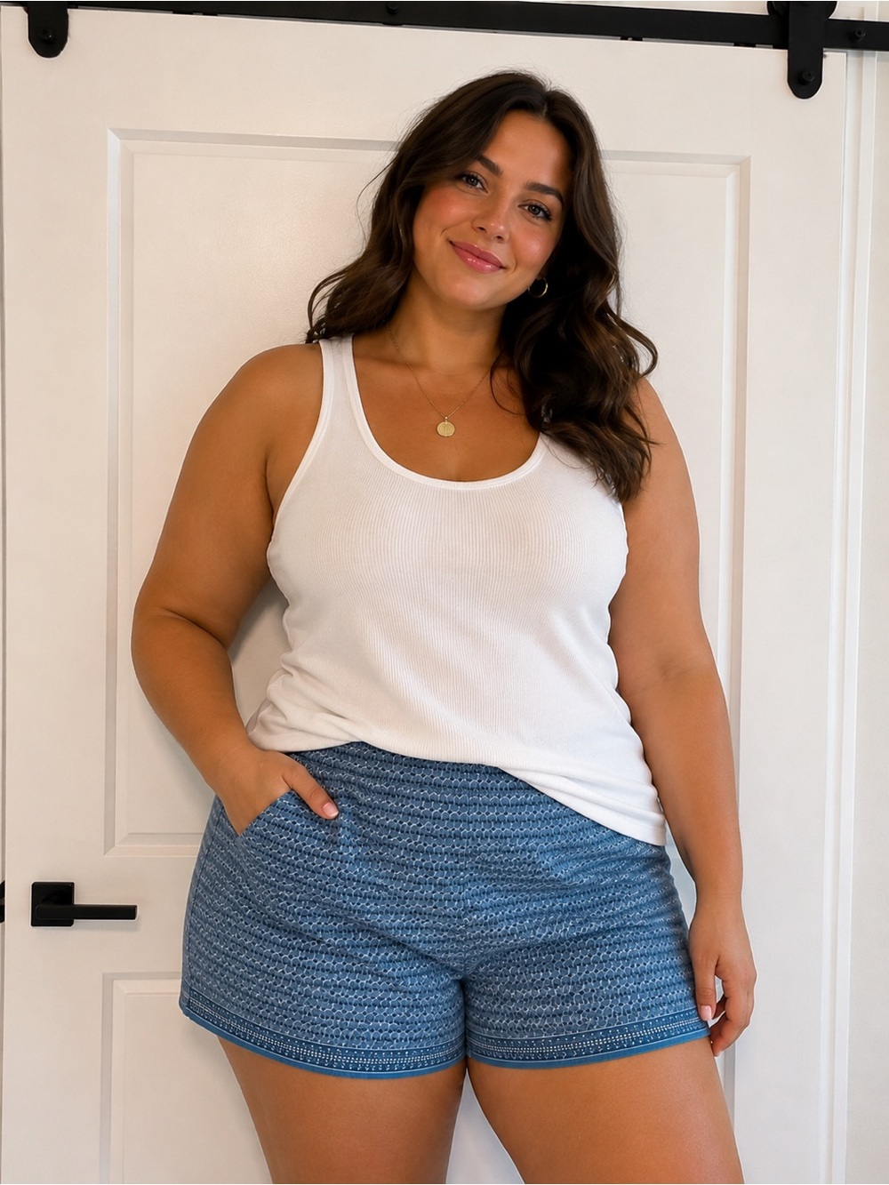 Max Studio Blue High-Waist Women’s Shorts